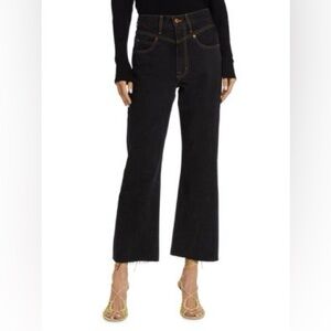 SLVRLAKE Denim Frankie Black High Rise Cropped Flare Jeans